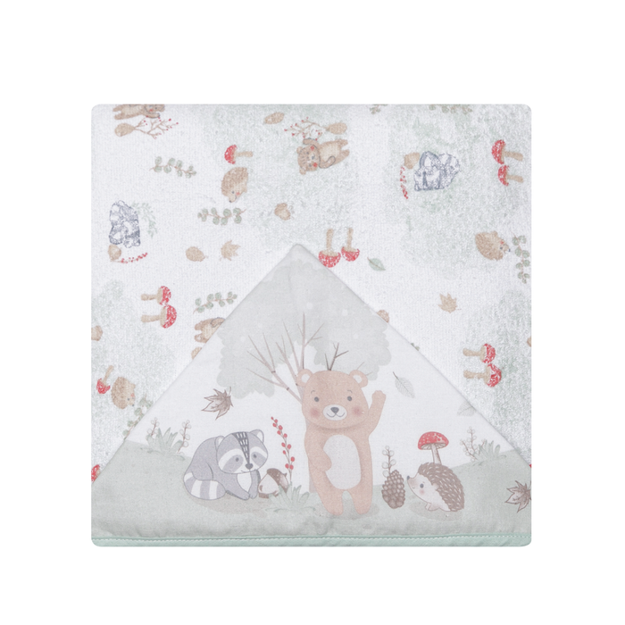 Toalha De Banho Felpuda Papi Forrada C/ Capuz Estampada 90cm X 70cm Contem 01 Un