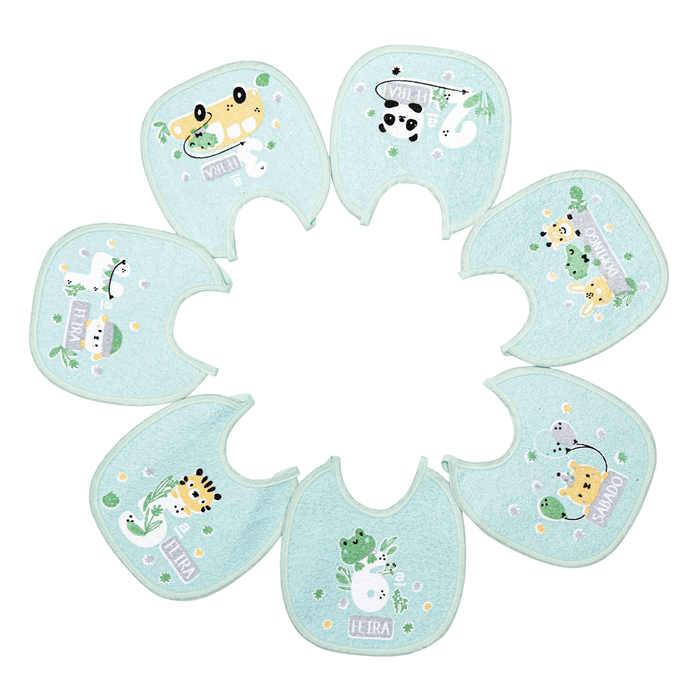 Babador Semaninha Felpudo E Plastificado Papi Estampado 20cm X 19cm Contem 07 Un