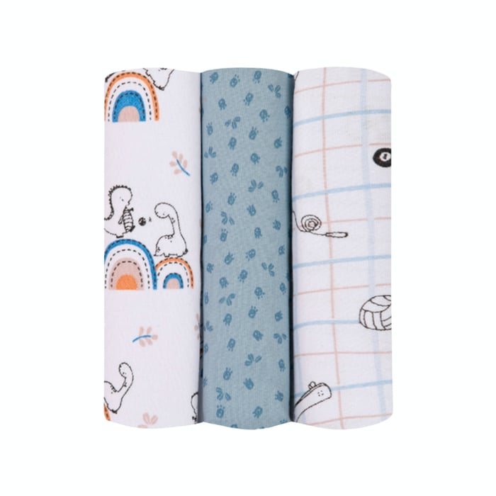 Cueiro Flanelado Papi Baby Estampado 1,0m X 80cm Contem 03 Un