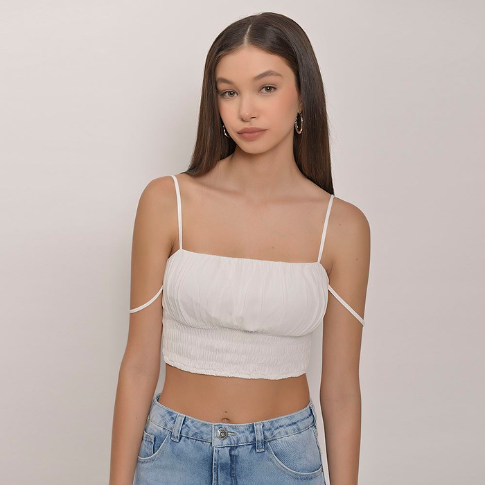 Cropped Juvenil Feminino Amofany Com Alça Dupla