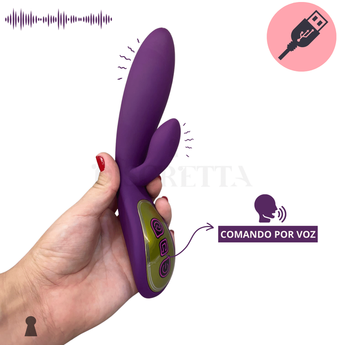 Vibrador Ponto G Modo Receptor de Voz com Estimulador