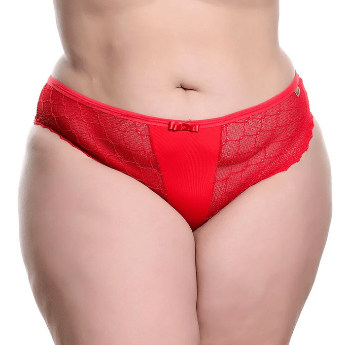 Calcinha Plus Size Alta com Renda Confortavel