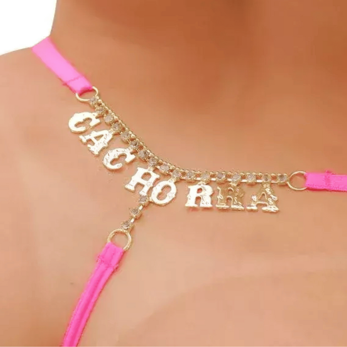 Calcinha Fio Dental Letras com Strass