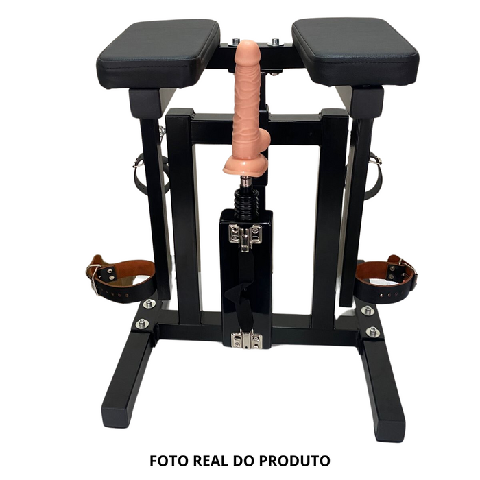 Cadeira BDSM com Máquina do Sexo Possui Algemas e Tornozeleiras