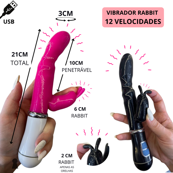 Massageador Corporal Vibrador Feminino Rabbit Ponto G