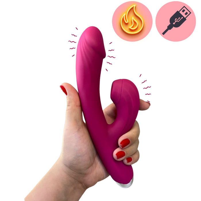 Vibrador Ponto G com Sugador e Aquecimento