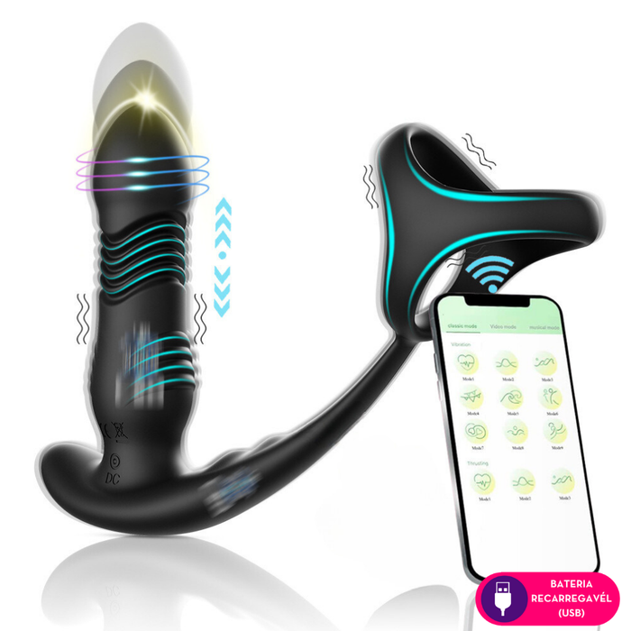 Massageador Prostata Vibrador Aplicativo e Controle Remoto