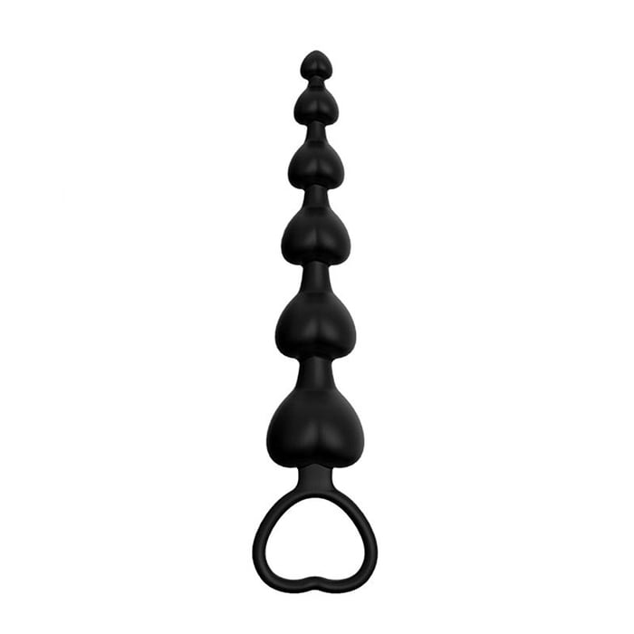 Plug Anal Silicone Escalonado com Puxador 18cm