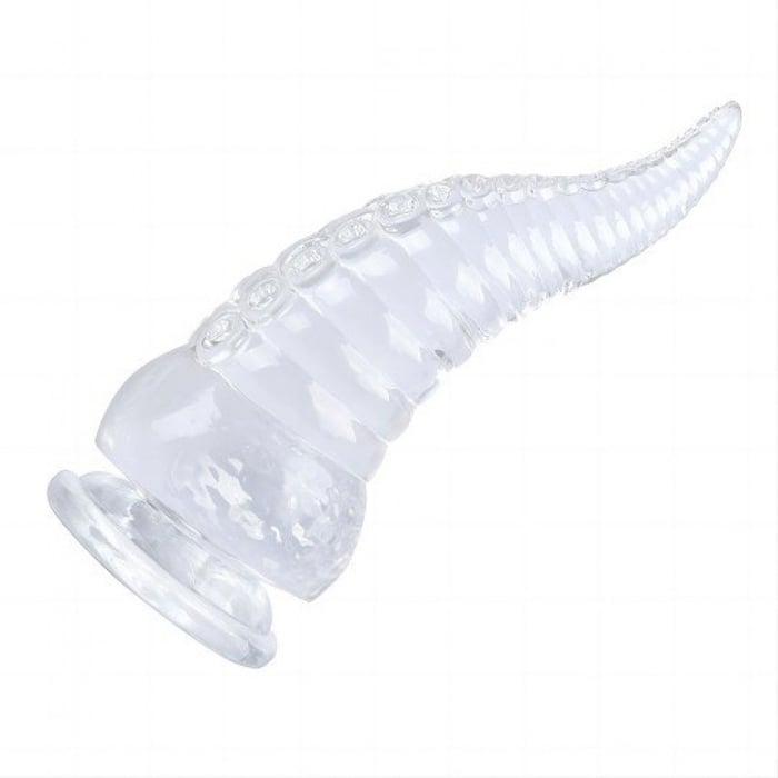 Plug Anal Tentáculo em Silicone Transparente com Textura