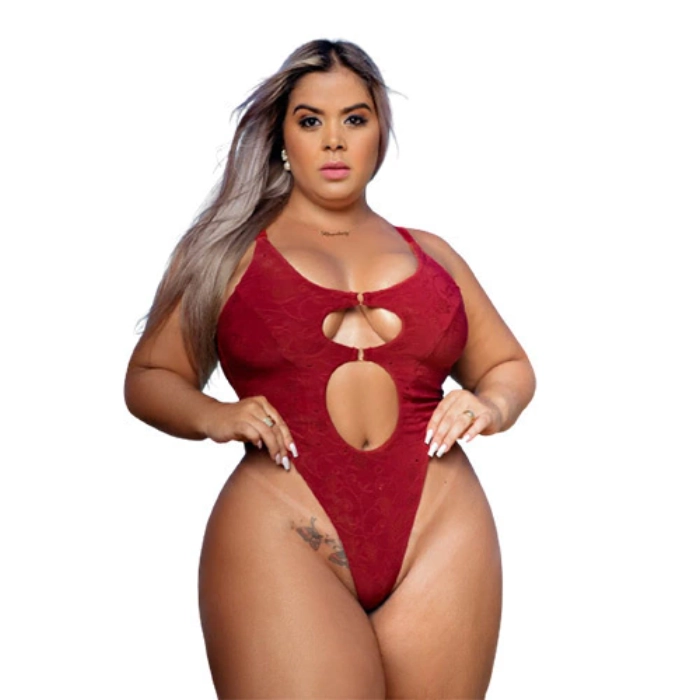 Body Maiô Asa Delta Cavado sem Bojo Alças de Elástico Plus Size