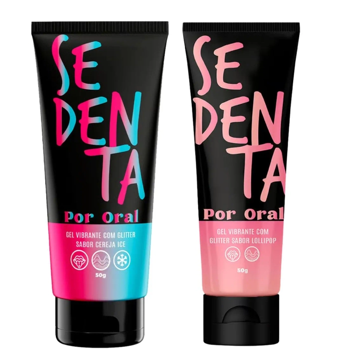 Sedenta Por Oral Gel Lubrificante Vibratório com Glitter 50g