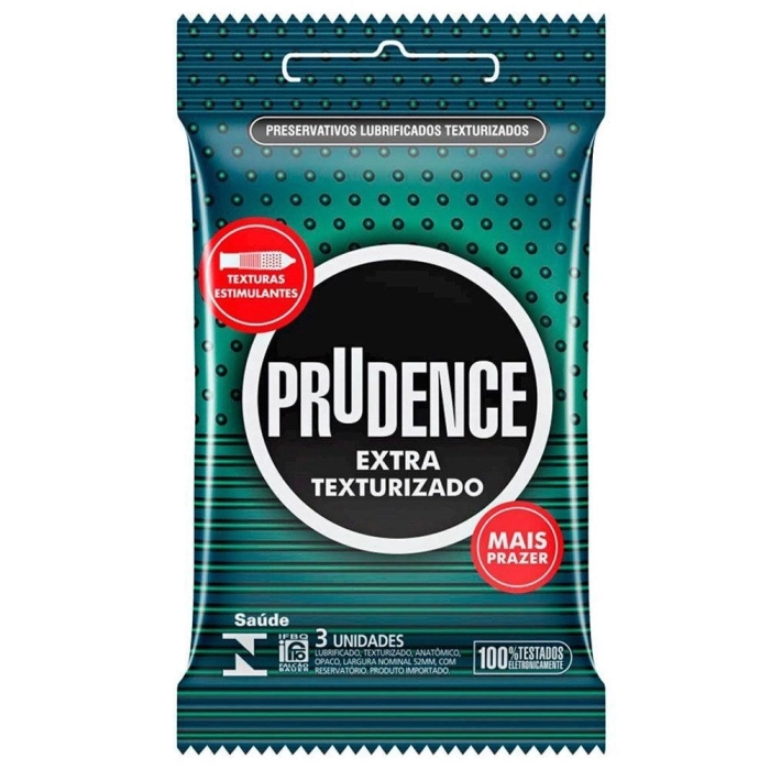 Preservativos Extra Texturizados Mais Prazer Prudence 3 Unidades