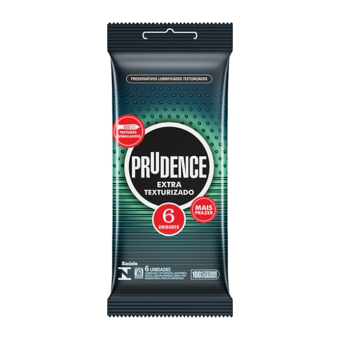 Preservativos Extra Texturizados Mais Prazer Prudence 6 Unidades