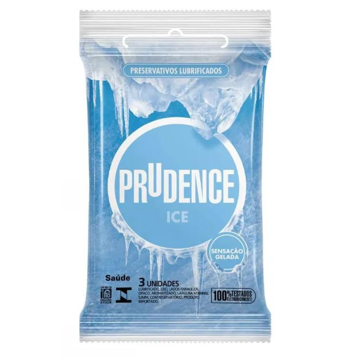 Preservativos Ice Sensação Gelada Prudence 3 Unidades