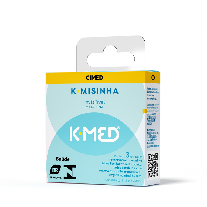 Preservativos K-Misinha Invisível Mais Fina K-Med 3 Unidades