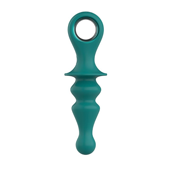 Plug Anal Escalonado 12 Modos de Vibração em Silicone com Alça 16x3,5cm