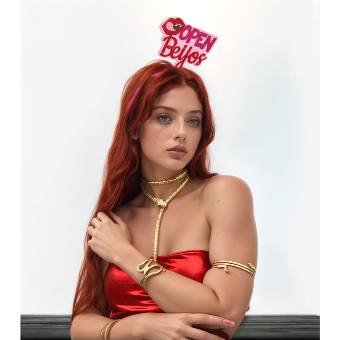 Tiara para Bloquinho Carnaval Open Beijos