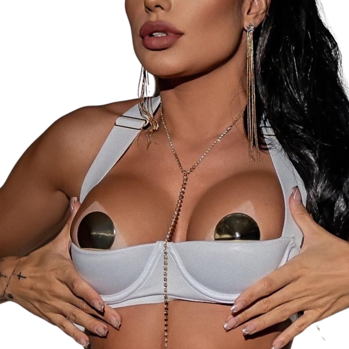Tapa Mamilo Pasties Dourado em Aço Nipple Cover