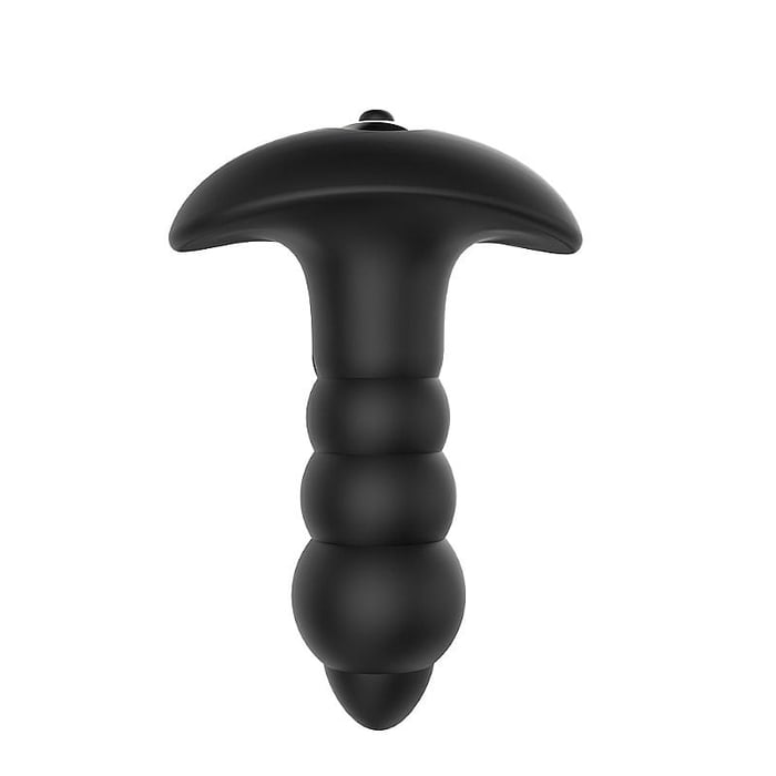 Plug Anal com Vibro em Silicone Formato Escalonado 10cm