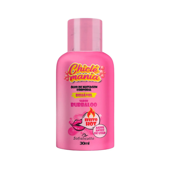 Óleo de Massagem Beijável Sabor Chiclé Efeito Hot 30ml