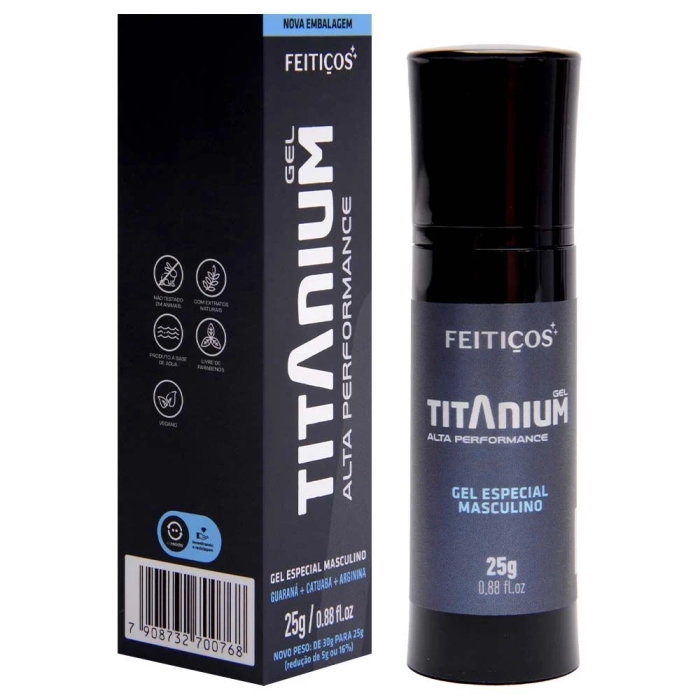 Titanium Gel Excitante Potencializador e Prolongador Masculino 25g