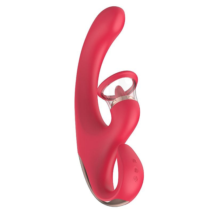 Vibrador Estimulador Ponto G e Clitóris com Sucção Língua e Vibração Dupla