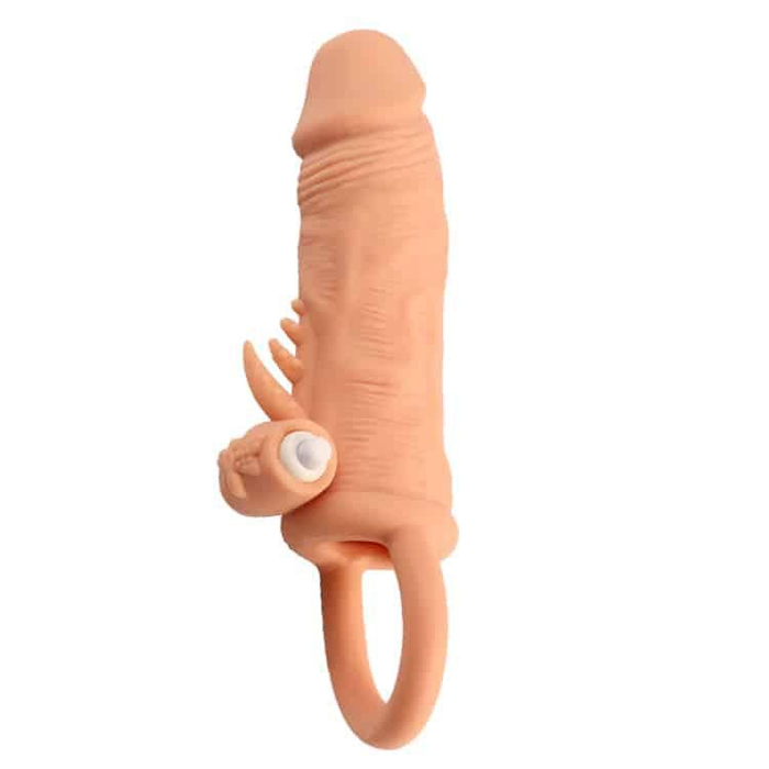 Capa Peniana Realista Expansiva com Vibrador Bullet
