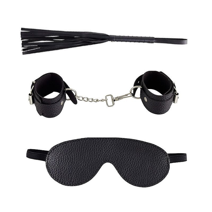 Kit Sado Erótico Bondage com Chicote Algema e Venda