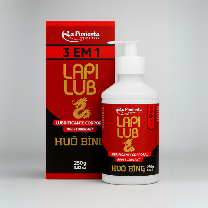 Gel Lubrificante Íntimo Excitante 3 em 1 Lapi Lub Huo Bing 250g