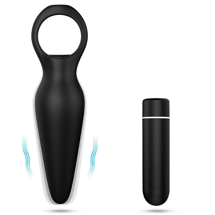 Plug Anal em Silicone com Vibrador 9 Modos Recarregável