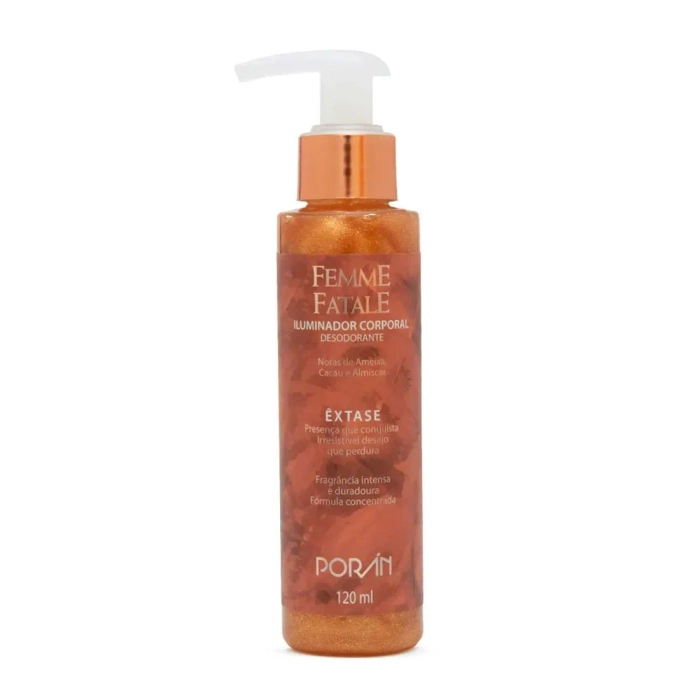 Iluminador Corporal com Glitter Dourado Fragrância Intensa 120ml