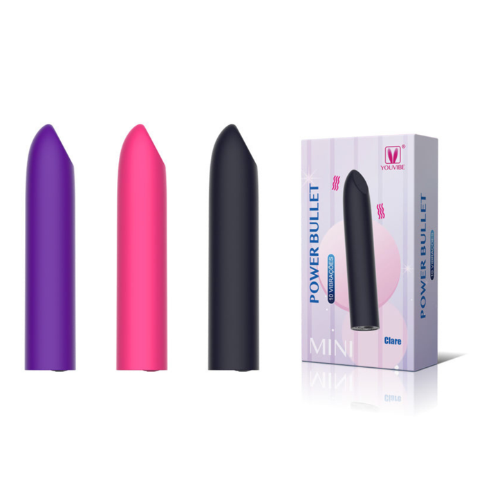 Vibrador Bullet Clitoriano com Ponta Achatada 10 Modos de Vibração