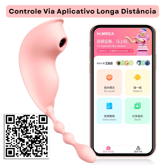 Vibrador Sugador e Estimulador de Ânus Via Aplicativo Longa Distância