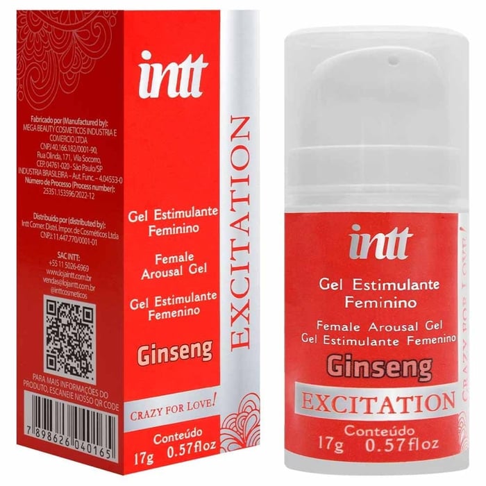 Gel Excitante Feminino Excitation com Ginseng Mix de Sensações 17ml