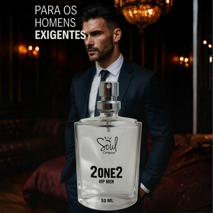 Perfume Colônia Masculina 2one2 Vip Men Inspiração 212 Vip Men 50ml