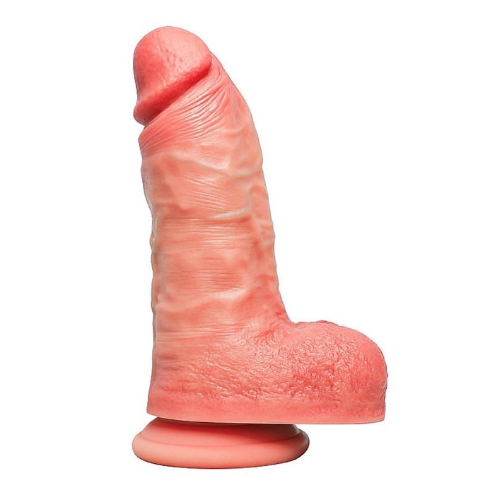 Pênis Ultra Realista Grande e Grosso com Escroto e Ventosa 25x7cm