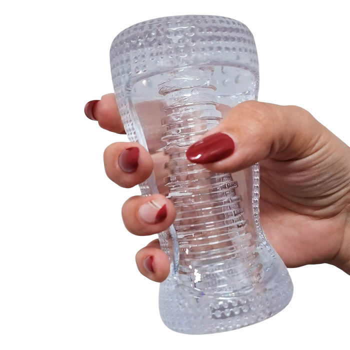 Masturbador em Silicone Transparente Texturizado