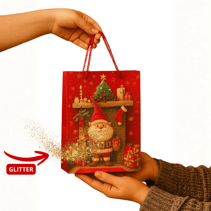 Embalagem de Presente Natal Sacola Premium Cartonada com Relevo