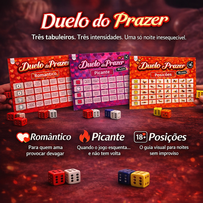 Jogo de Tabuleiro Sensual Duelo do Prazer com Dados