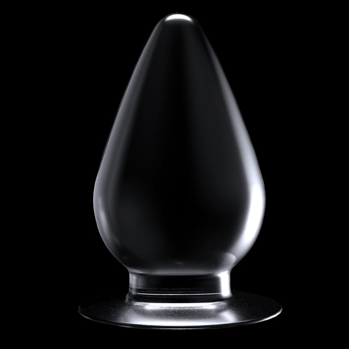 Plug Anal em Silicone Transparente com Ventosa 12x6cm