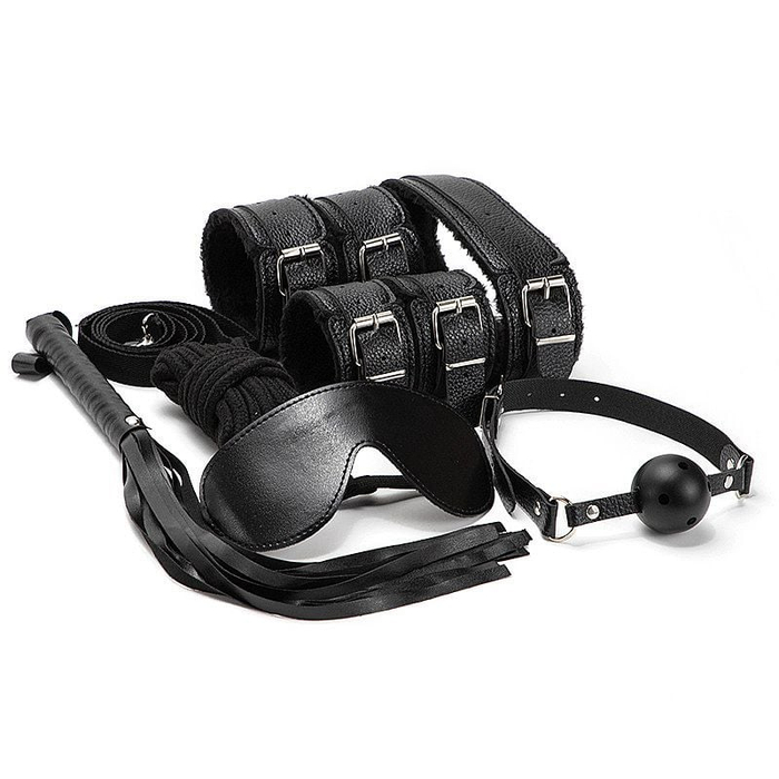 Kit Sado Erótico Bondage 8 Peças Completo
