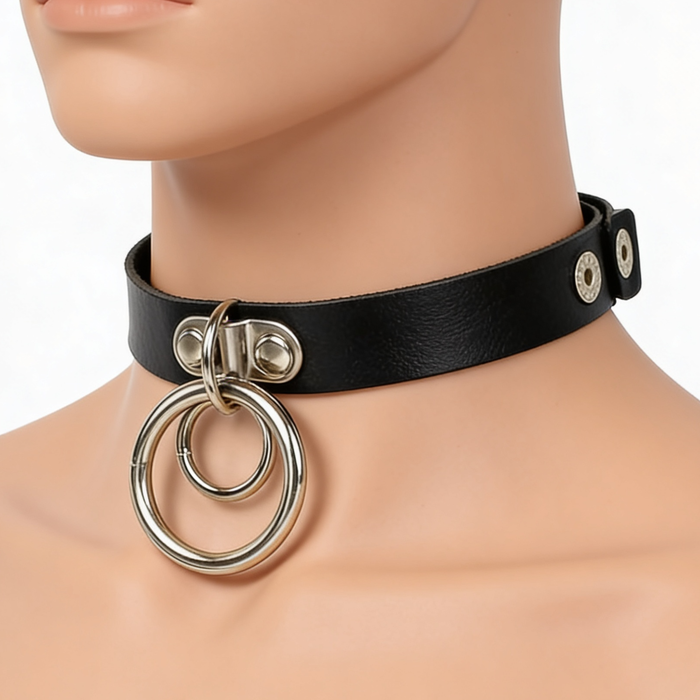 Chocker Coleira com Pingente de Argola
