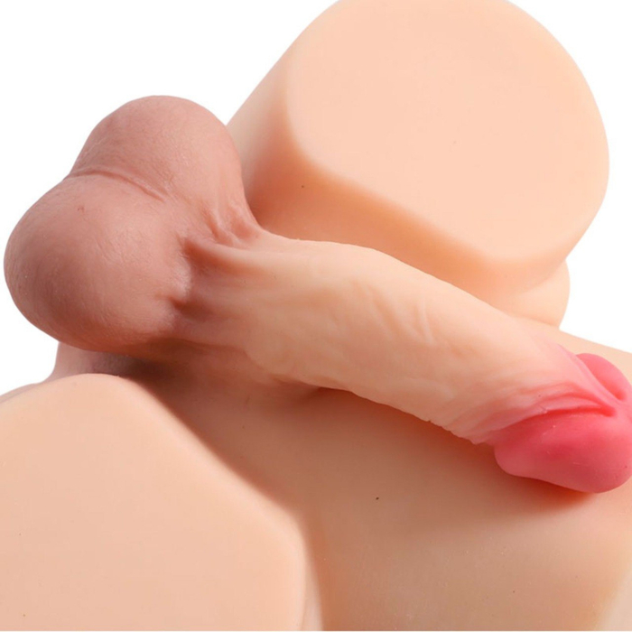 Masturbador Anatômico MC-218 com Vagina, Ânus e Mini Pênis Realístico