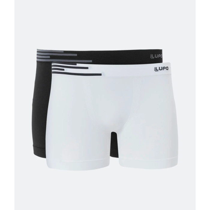 Cueca Boxer Lupo Microfibra sem Costura Kit 2 Unidades