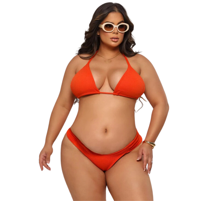 Conjunto Biquíni Cortininha com Bojo Plus Size Regulagem de Amarração