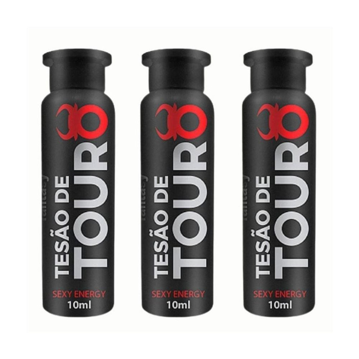 Kit C/ 3 Energético Afrodisíaco Tesão De Touro Masculino 10ml