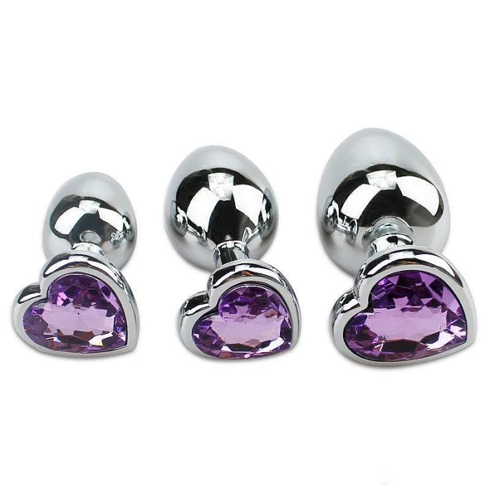 Plug Anal Jóia Coração M- Roxo