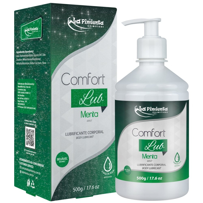 Comfort Lub Lubrificante Corporal Beijável De Menta 500g La Pimienta