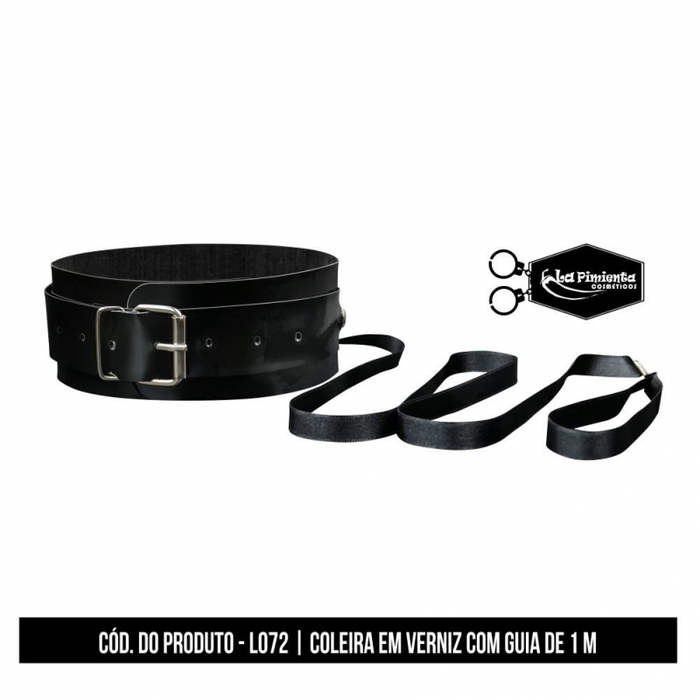 COLEIRA EM VERNIZ COM GUIA DE 1 M