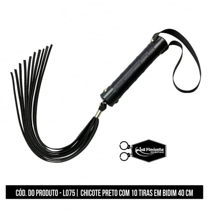 CHICOTE COM TIRAS DE 40CM - PRETO